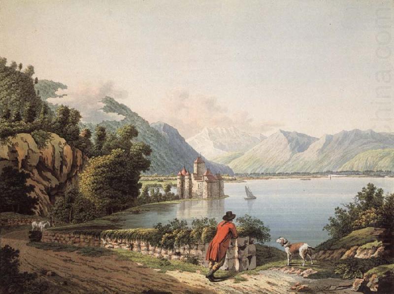 Francois-Hubert Drouais Seen Chateau of Chillon china oil painting image